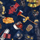 QT American Heroes Firefighter - 30681-N Navy - Cotton Fabric
