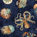 QT Atlantis Sea Creature Toss - 30692-N Mediterranean - Cotton Fabric