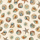 QT Atlantis Shell Toss - 30694-E Cream - Cotton Fabric