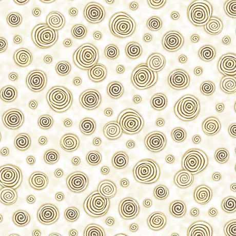 QT Frond Nouveau Circle Geo - 30102-E Cream - Cotton Fabric