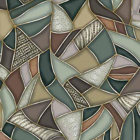 QT Frond Nouveau Mosaic - 30099-G Evergreen - Cotton Fabric