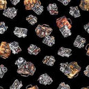 QT Globetrotter Cameras - 30533-J Black - Cotton Fabric