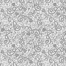 QT Hearts & Hugs Hearts & Scroll - 31651-K Gray - Cotton Fabric