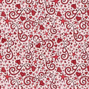 QT Hearts & Hugs Hearts & Scroll - 31651-P Pink - Cotton Fabric