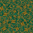 QT Heavenly Night Scroll - 31131-G Green - Cotton Fabric