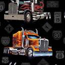 QT Heavy Metal Big Rigs - 30704-J Black - Cotton Fabric