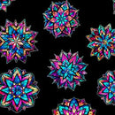 QT Night Flight Stained Glass Medallions - 30754-J Black - Cotton Fabric