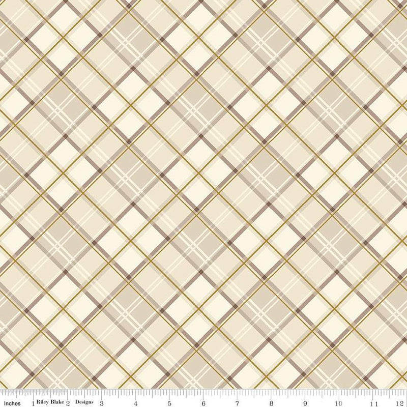 RILEY BLAKE Shades of Autumn - Plaid SC13476-CREAM - Cotton Fabric