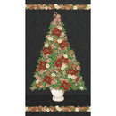 RK Holiday Flourish - Peppermint Twist Panel - 22944-2 Black - Cotton Metallic Fabric