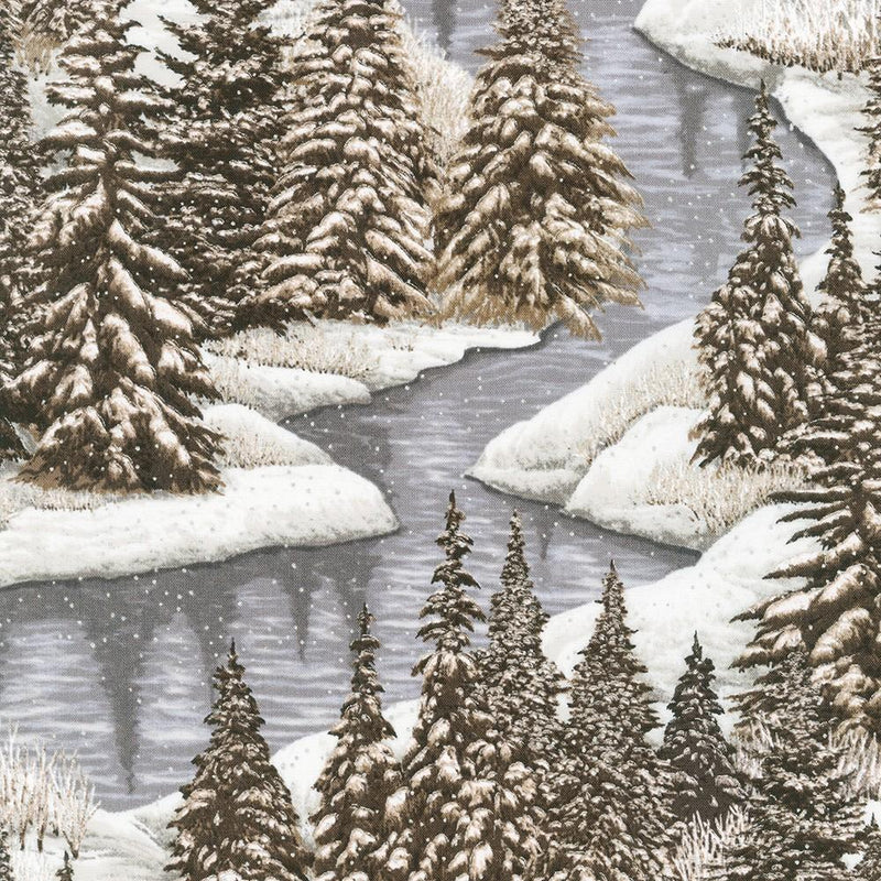 RK Snowy Brook - SRKM-21578-160 Taupe - Cotton Fabric