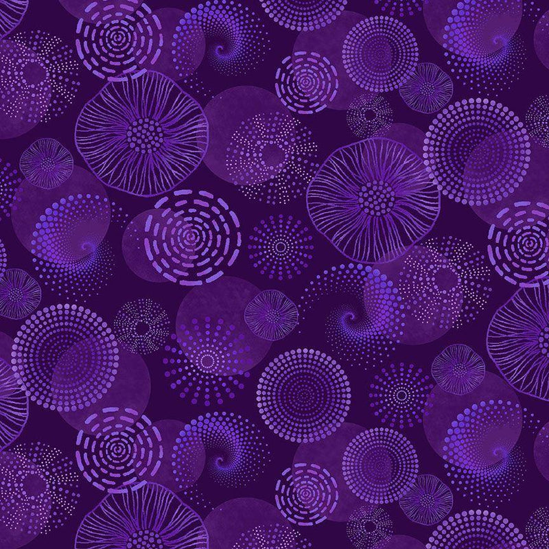 TT Electric Ocean Deep Sea Diatoms - CD2854-PURPLE - Cotton Fabric
