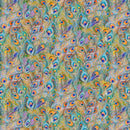 TT Flourish Packed Peacock Feathers - CD2583-MULTI - Cotton Fabric