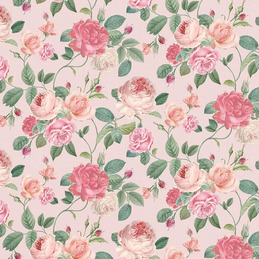 TT Jardin Rose Jarden Bouquets CD2563PINK Cotton Fabric