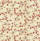 TT Lotus Garden Cherry Blossoms Branches Metallic - CM3667-CREAM - Cotton Metallic Fabric