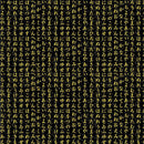 TT Lotus Garden Japanese Hiragana Writing - CM3671-BLACK - Cotton Metallic Fabric