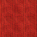TT Lotus Garden Japanese Hiragana Writing - CM3671-RED - Cotton Metallic Fabric