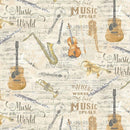 TT Sonata Instruments Sheet Music - CD3091-ANTIQUE - Cotton Fabric