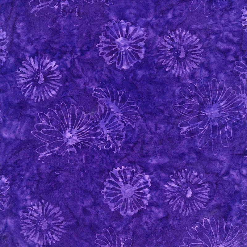 TT Tonga Dreamer Batiks Floating Florals - B2474-PURPLE - Cotton Fabric
