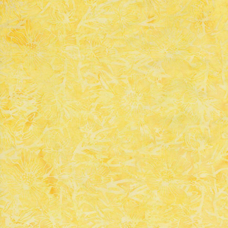 TT Tonga Pixie Batiks Stamped Flowers On Branches - B1763-MARIGOLD - Cotton Fabric