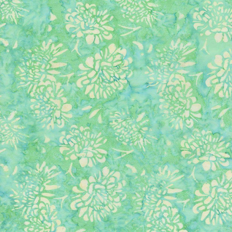 TT Tonga Pixie Batiks Tossed Flowers - B3062-CLOVER - Cotton Fabric