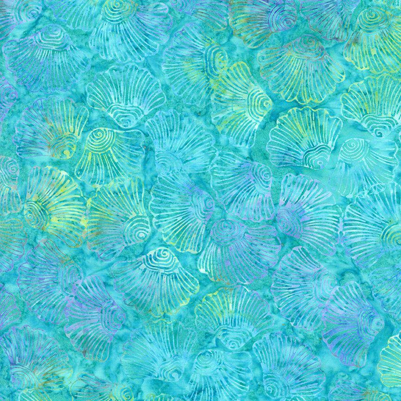 TT Tonga Splash Batiks Shell Petals - B1063-ARUBA - Cotton Fabric