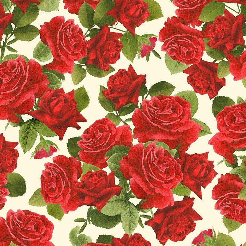 TT Vintage Rose - CD2202-CREAM - Cotton Fabric
