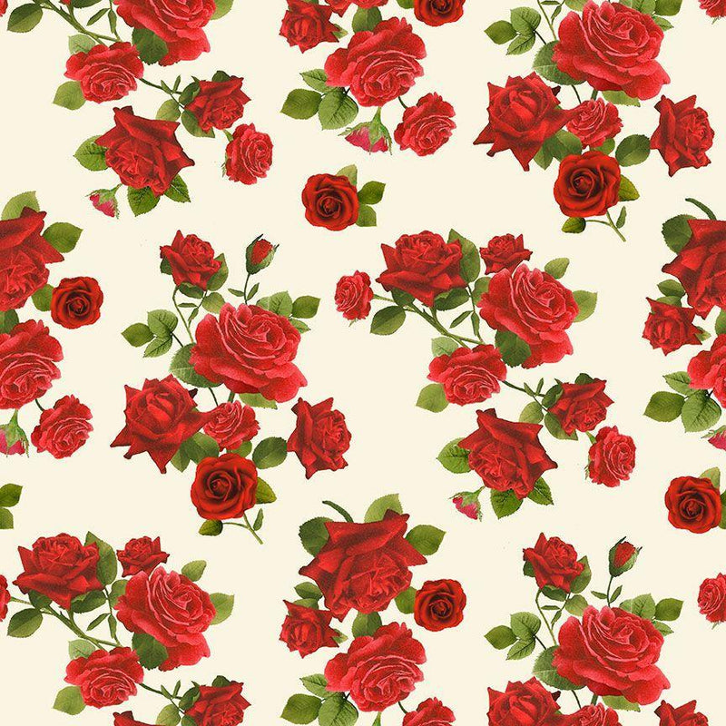 TT Vintage Rose - CD2204-CREAM - Cotton Fabric