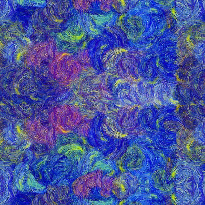 TT Wild Iris - Abstract Swirly Splash CD2333-MULTI - Cotton Fabric