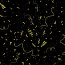 TT Winter Rose Holiday Metallic Confetti - CM2900-BLACK - Cotton Metallic Fabric