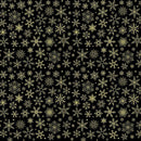 TT Winter Rose Metallic Snowflakes - CM2899-BLACK - Cotton Metallic Fabric