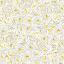TT Winter Rose Packed White Metallic Roses - CM2894-WHITE - Cotton Metallic Fabric