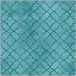 WHM Blake Quatrefoil - 53665-9 Teal - Cotton Fabric