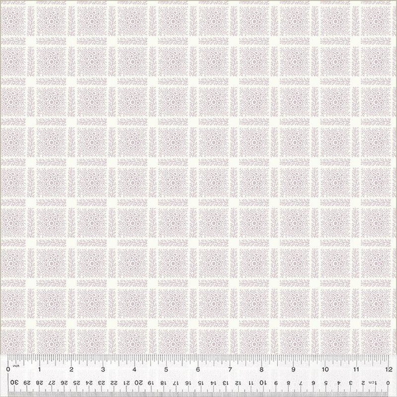 WHM Circa: Purple Lacy Plaid - 53953-1 Ivory - Cotton Fabric