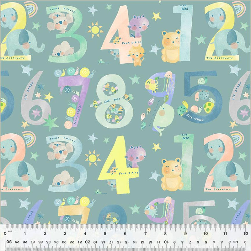 WHM Count on Me Count on Me - 53897-2 Teal - Cotton Fabric