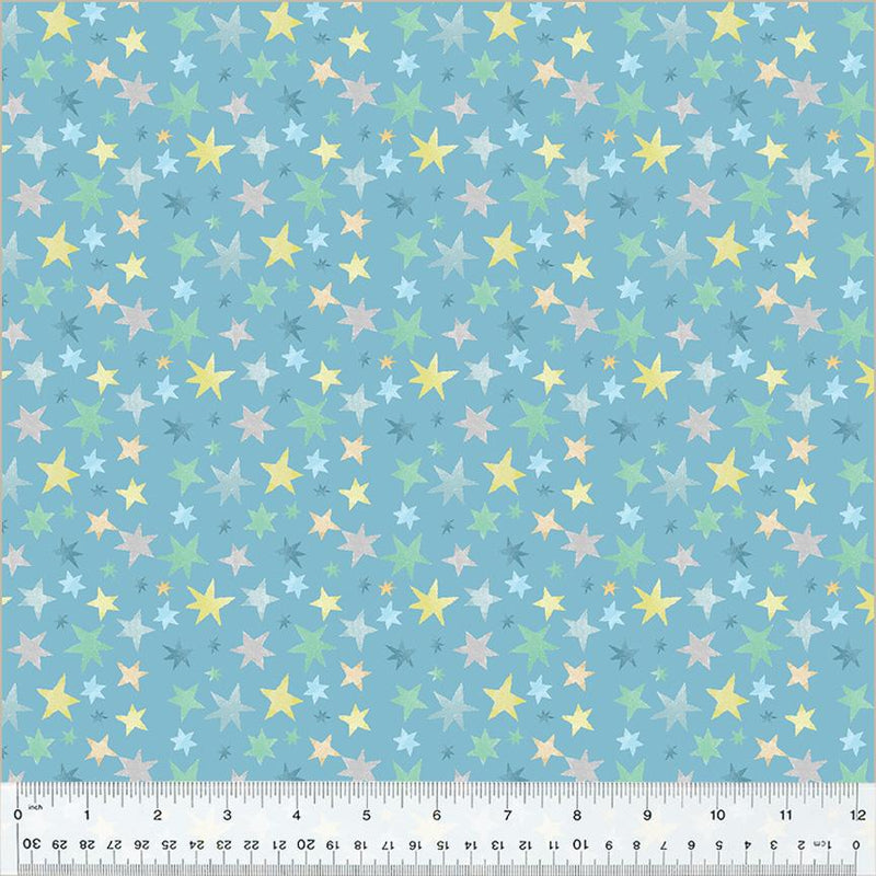 WHM Count on Me Stars - 53900-4 Blue - Cotton Fabric