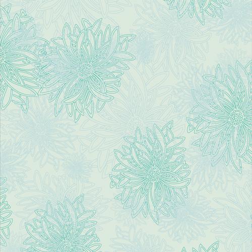 AGF Floral Elements FE-519 Icy Blue - Cotton Fabric