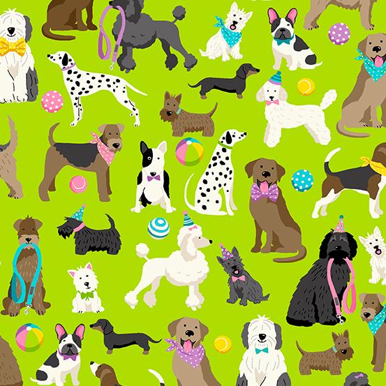 AND Furry Friends - TP-2541-G Green/Multi - Cotton Fabric