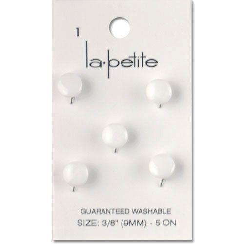 BLC La Petite White Buttons 3/8" - 5 Count