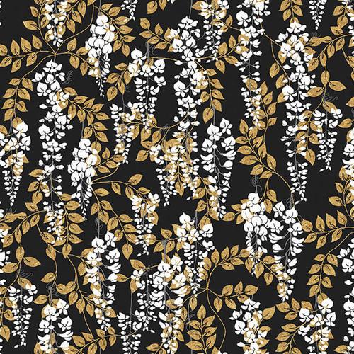 BLK Narumi Wisteria on Black 9937-99 - Quilt Fabric