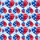BLK One Land, One Flag - Patriotic Hearts 1478-75 Blue - Cotton Fabric