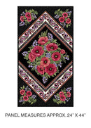 BTX Amazing Poppies Panel 13161M-12 Black/Multi - Cotton Fabric