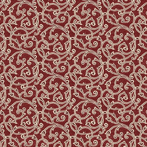 BTX Color Traditions Scroll Red 5468-10 - Cotton Fabric