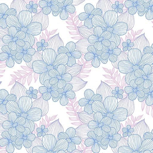 BTX Judy's Bloom 13554-05 Sky - Cotton Fabric