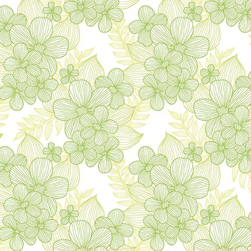 BTX Judy's Bloom 13554-40 Green - Cotton Fabric