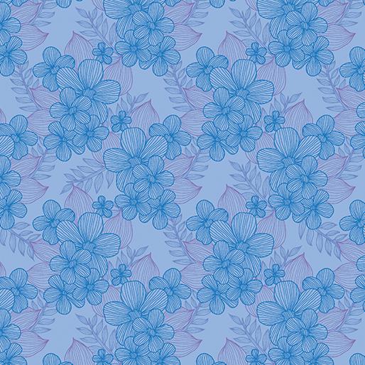 BTX Judy's Bloom 13555-50 Blue - Cotton Fabric
