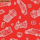 BTX Save The Day, 9738GL-10 Red - Cotton Fabric