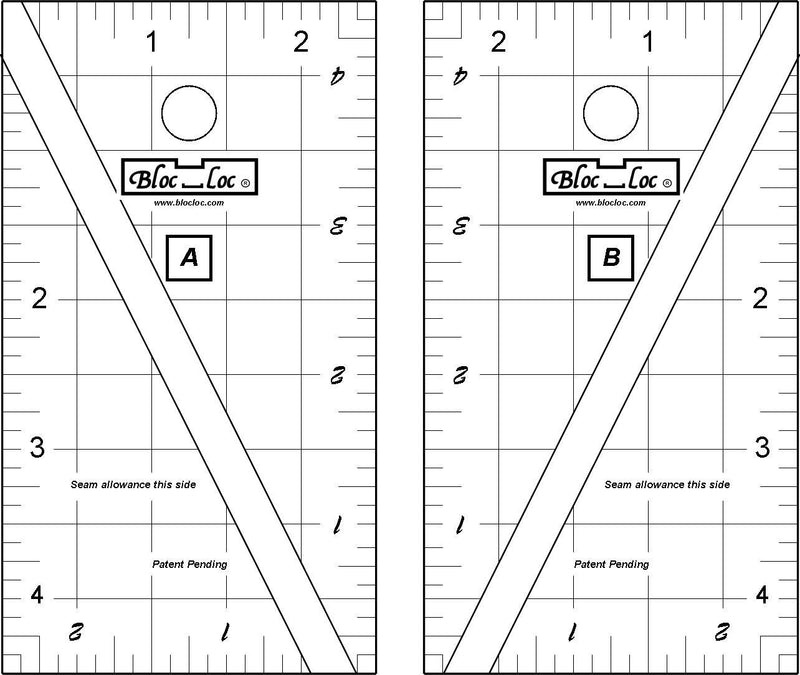 Bloc Loc Half Rectangle Triangle Small Ruler Set - HRT SET 2:1SM