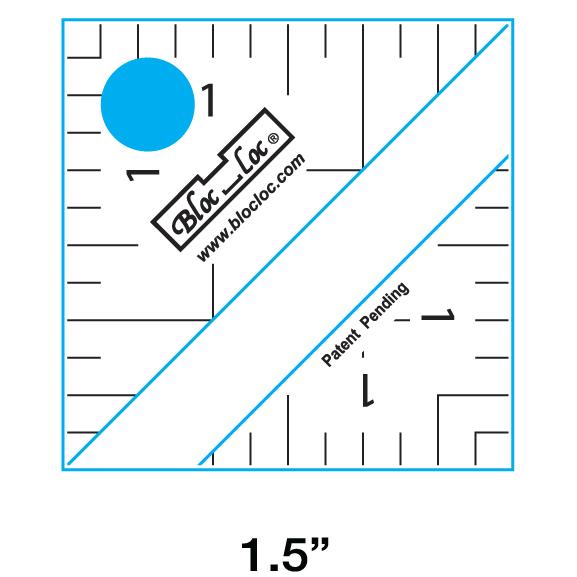 Bloc Loc Half Square Triangle Ruler 1.5 Inch - HST 1-1/2