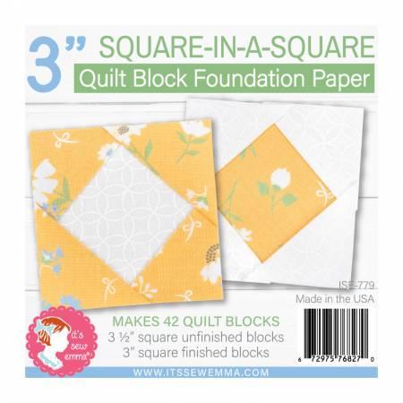 CHK 3in Square in a Square Quilt Block Foundation Paper