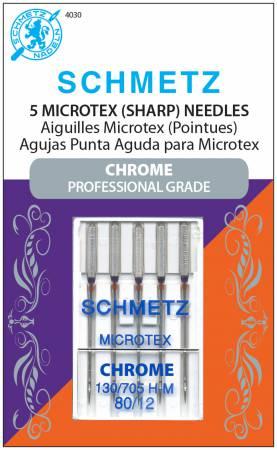 CHK Chrome Microtex Schmetz Needle 5 ct, Size 80/12 - 4030